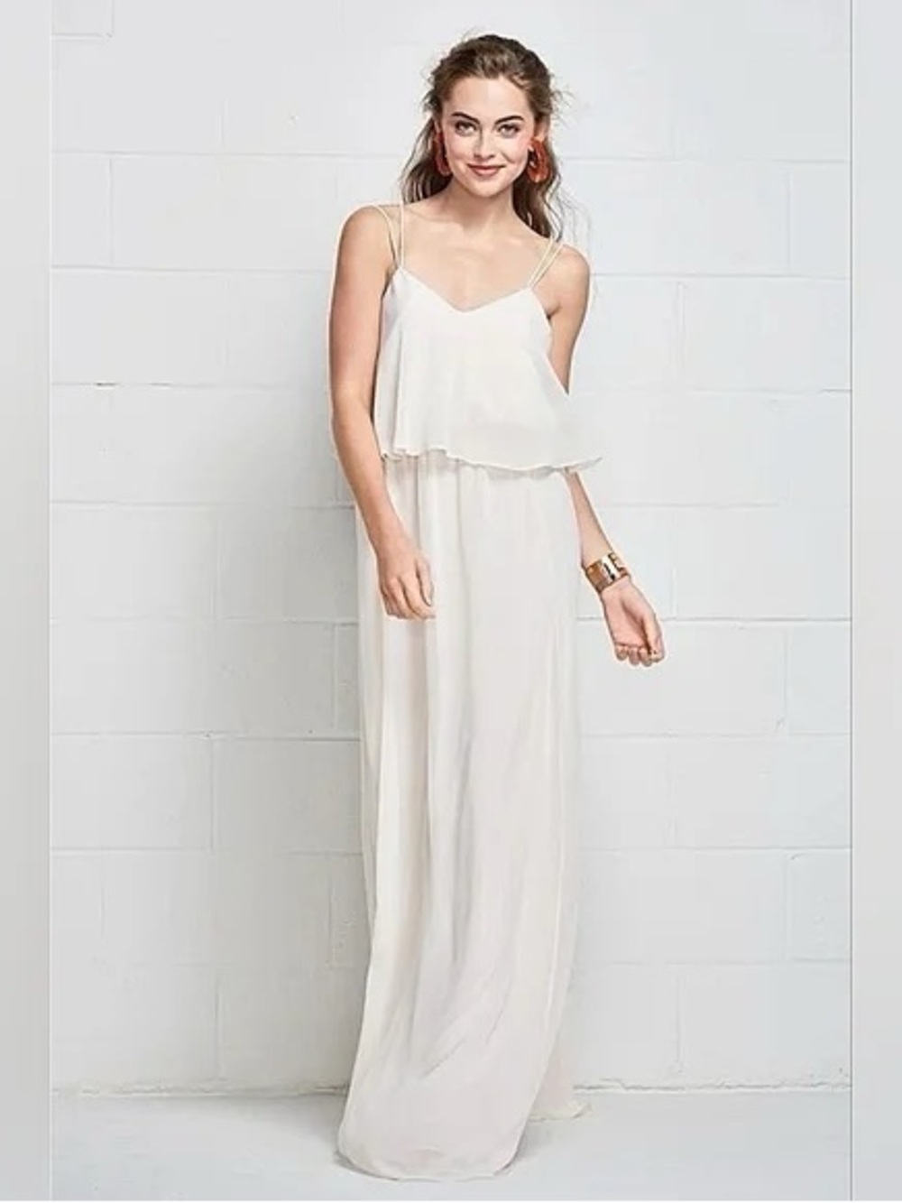ZARA BASIC Cream Maxi Dress